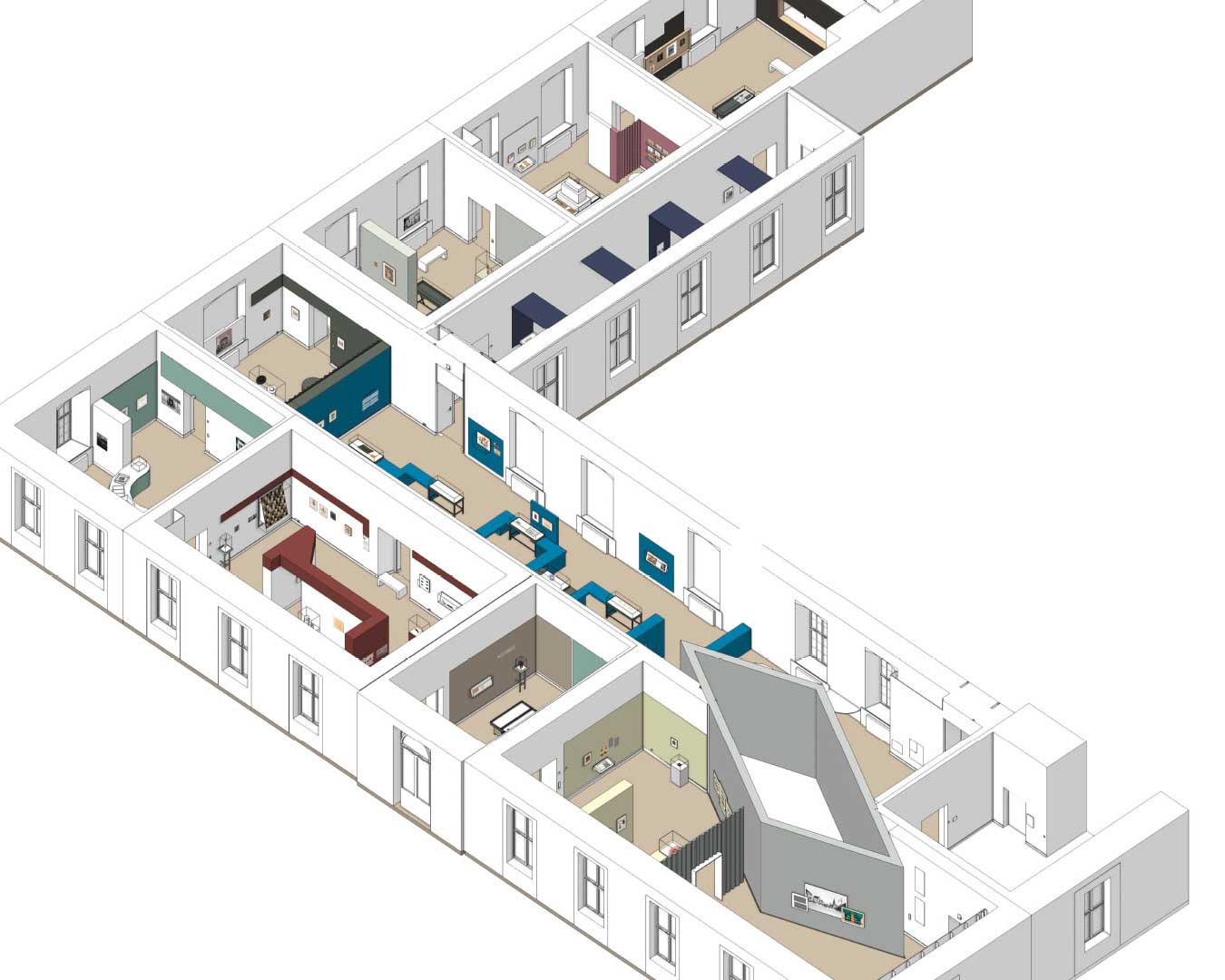 Dreidimensionales Modell der Ausstellungsräume