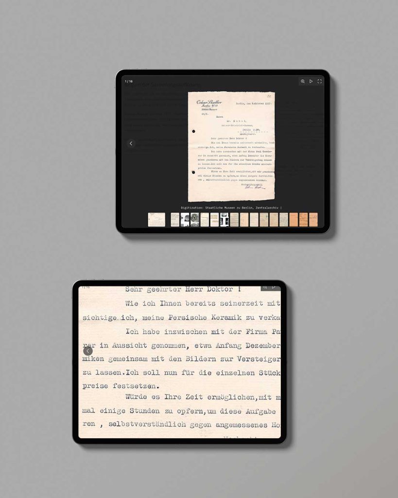 Tablet-Ansichten vor grauem Hintergrund